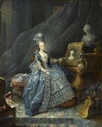 unknow artist Marie Therese of Savoy, Countess of Artois pointing to a portrait of her mother and overlooked by abust of her husband china oil painting artist